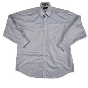 Tommy Hilfiger 16/33 Tommy Traveler Dress Shirt Light Blue Striped Office Wear